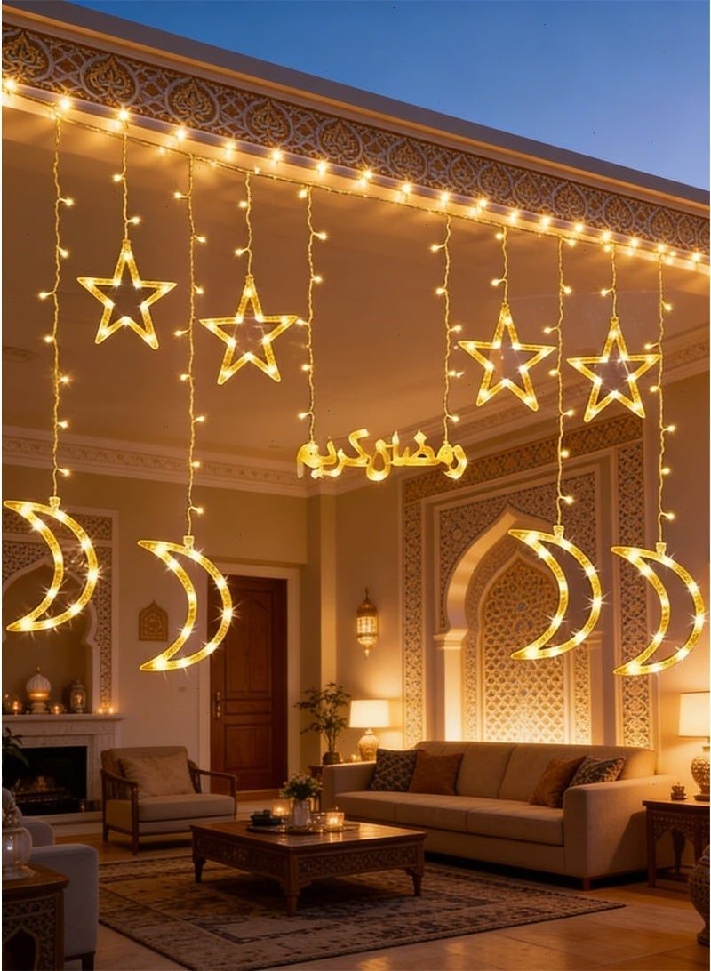 زينة رمضان ، نجمة القمر الجنية سلسلة أضواء ، رمضان كارين أضواء في الهواء الطلق ، 8 طرق الإضاءة لعيد الديكور المنزل - Image 4